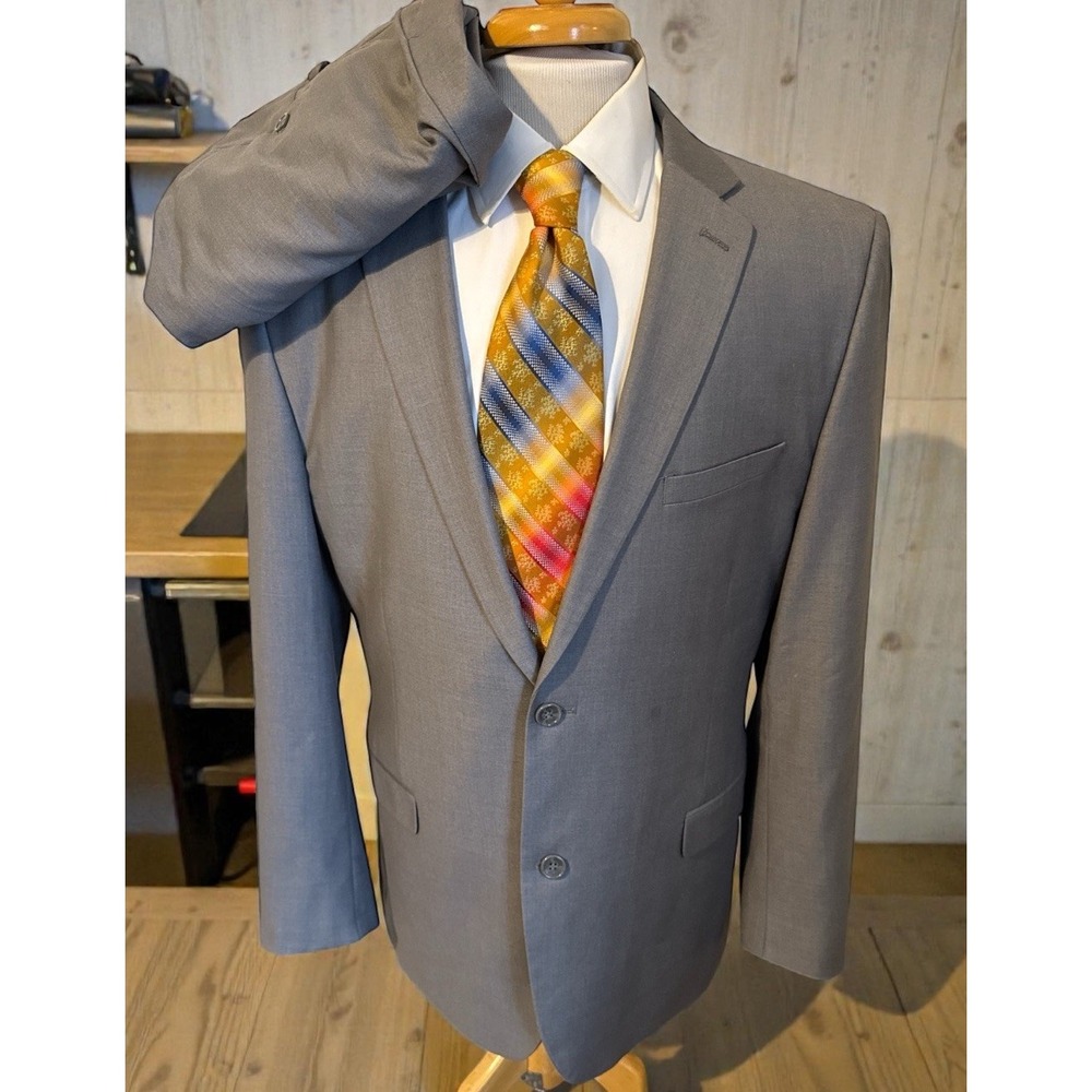 Caravelli Slim 44L Pants 36 x 33 Gray 2 Pc Suit Jacket Sport‎ Coat Blazer